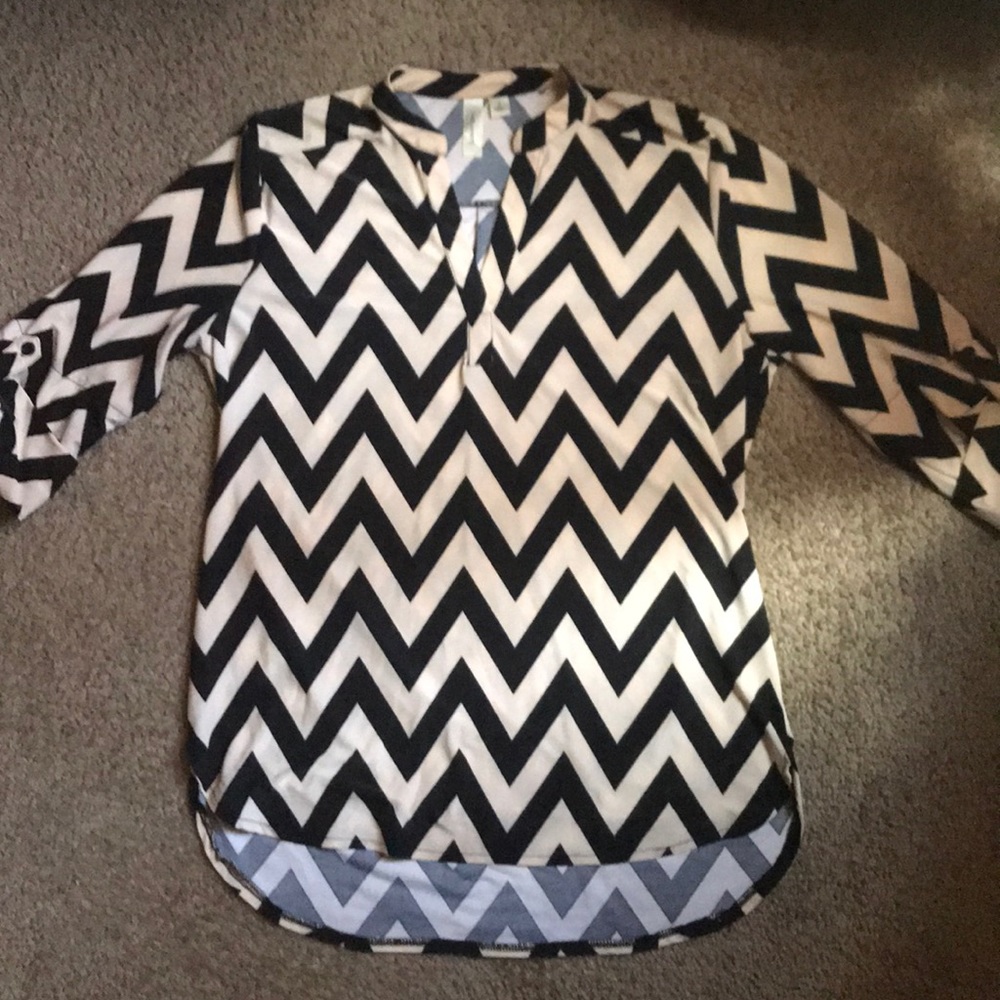 Chevron black and cream Blouse